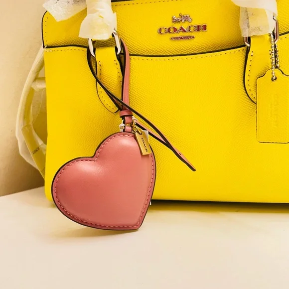 Coach Genuine Leather Puffy Heart Bag Charm/ Keychain - Picture 13 of 15